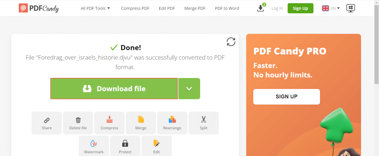 「Download file」を押す