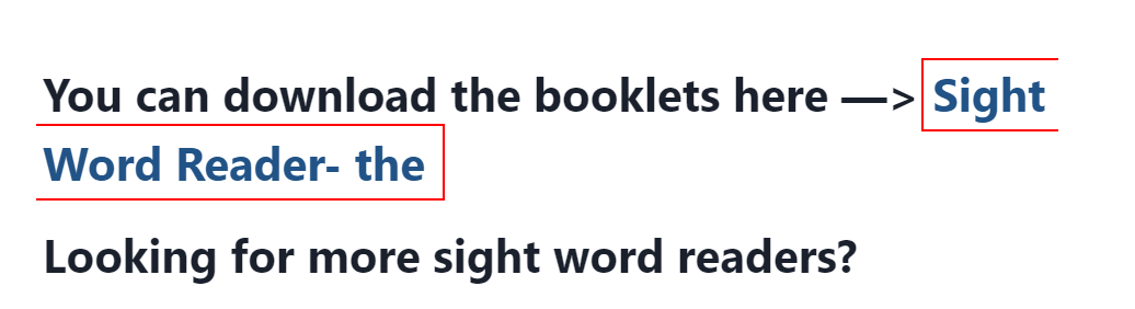 Sight Word Reader- theを選択する