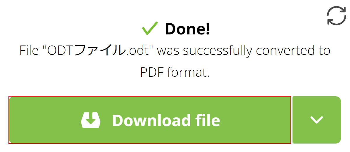 Download fileボタンを押す