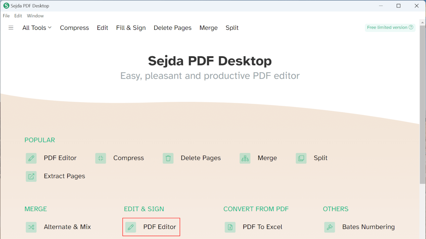 PDF Editorを選択する