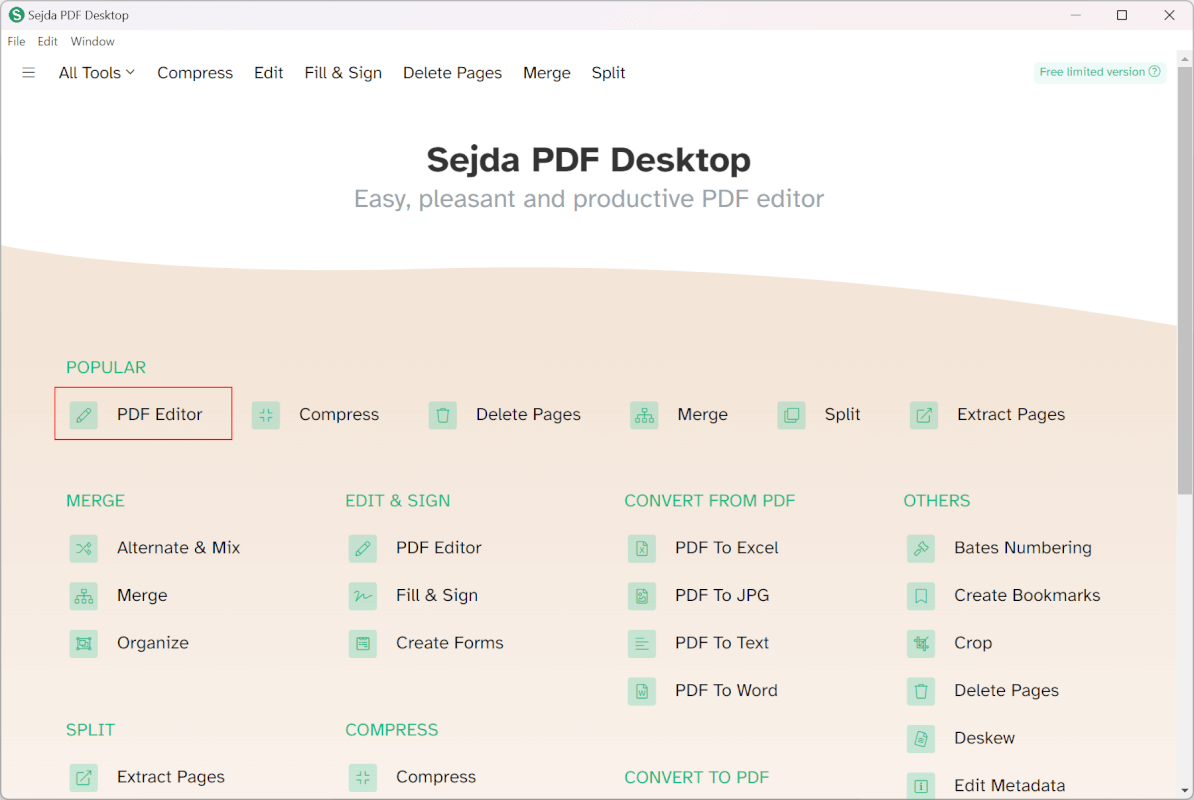 Sejdaを起動する