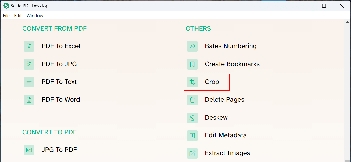 Cropを選択する