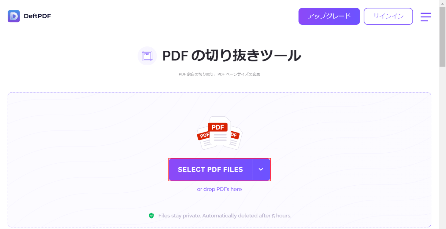 SELECT PDF FILESボタンを押す