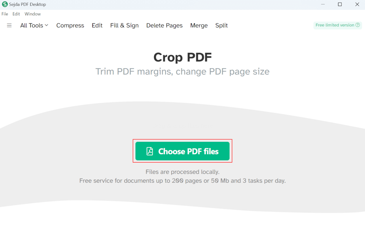 choose PDF Filesボタンを押す