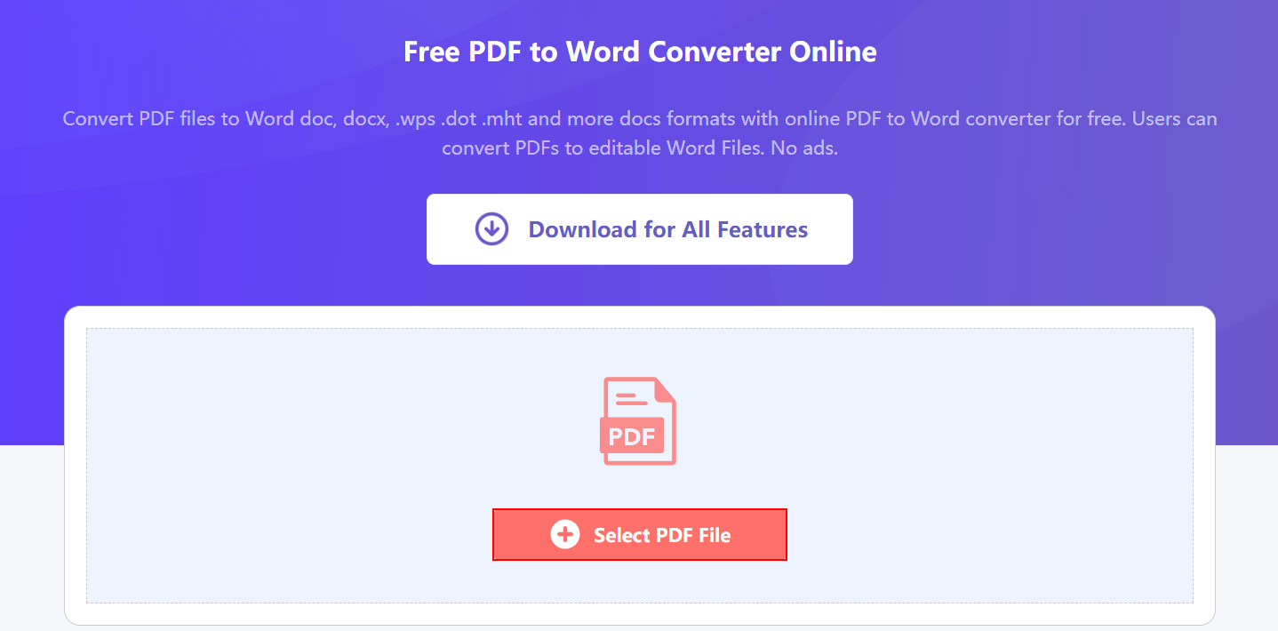 Select PDF Fileボタンを押す