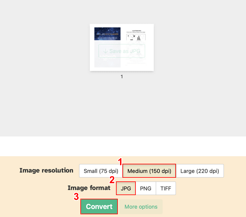 Convertボタンを押す