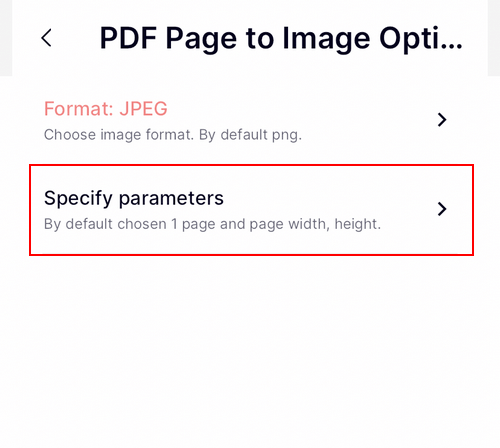 Specify parametersを選択する