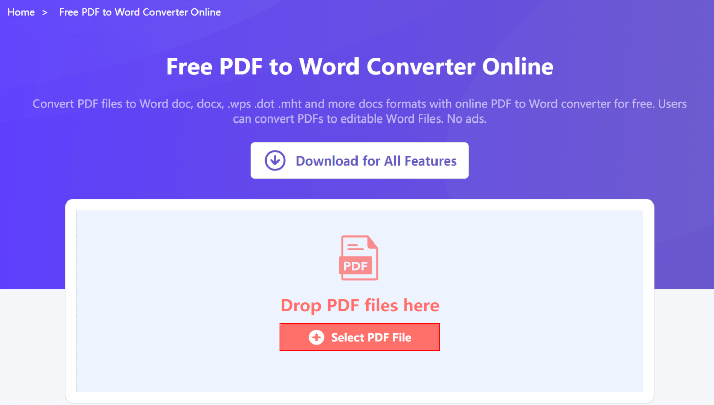 Select PDF Fileボタンを押す