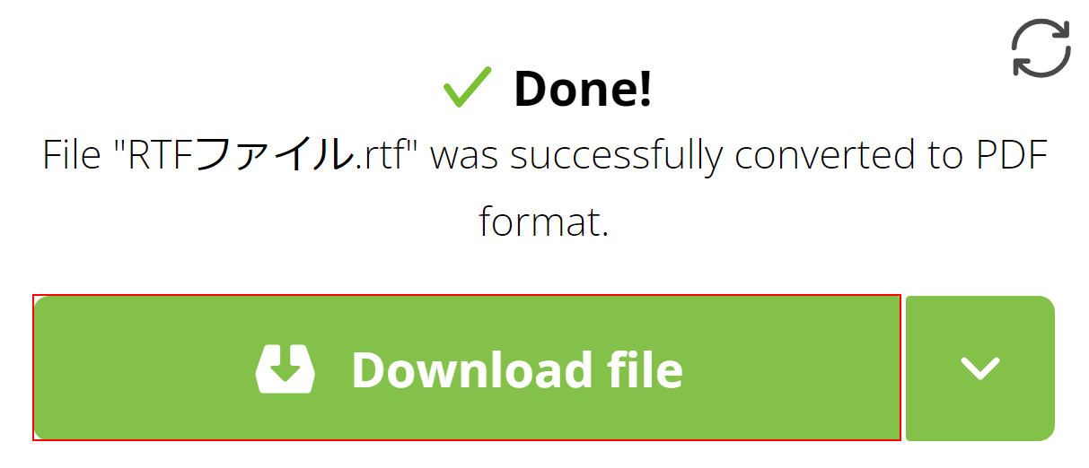 Download fileボタンを押す