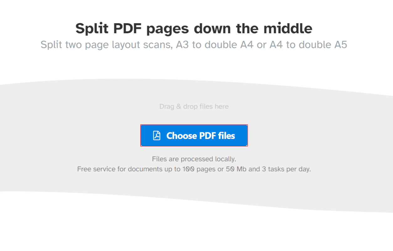 Choose PDF fileボタンを押す