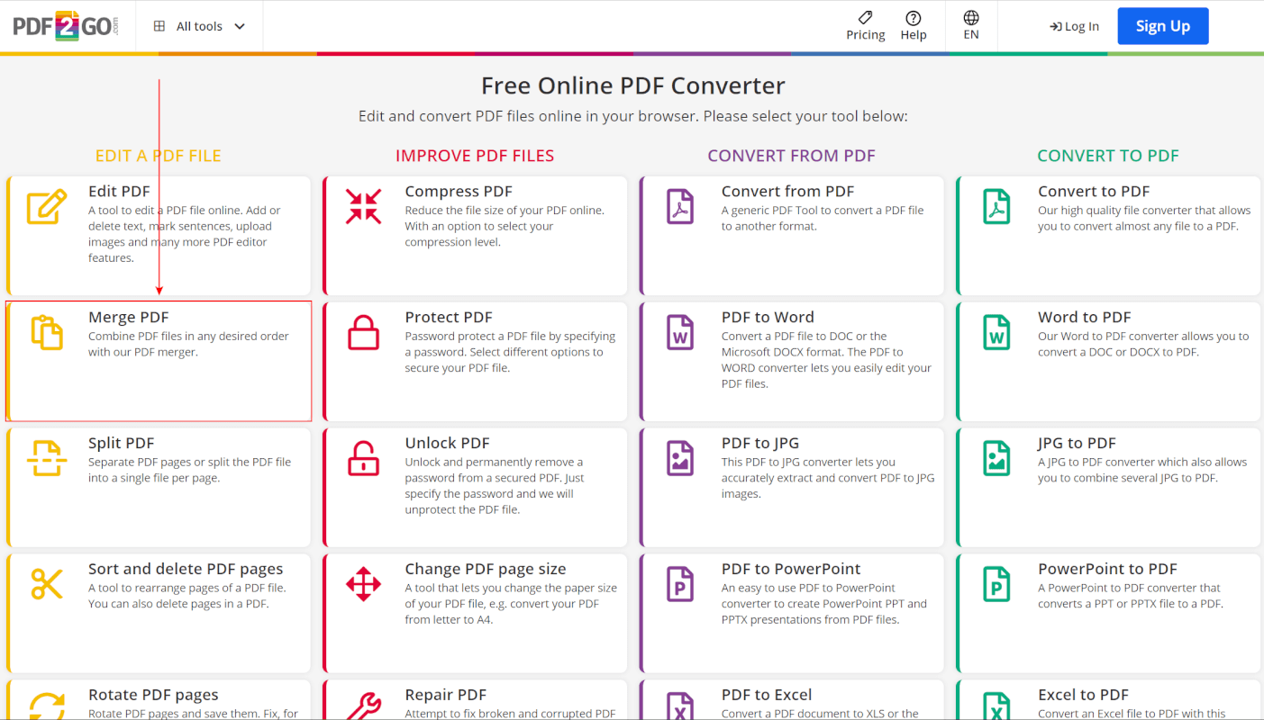 PDF2Goにアクセスする