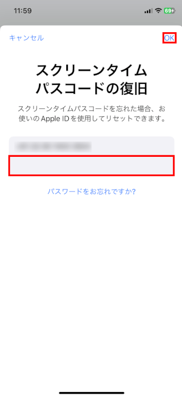 パスワード入力