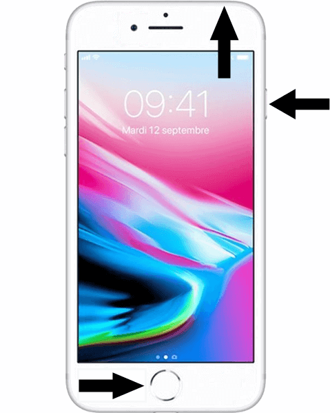 サイド（またはトップ）ボタンを押す