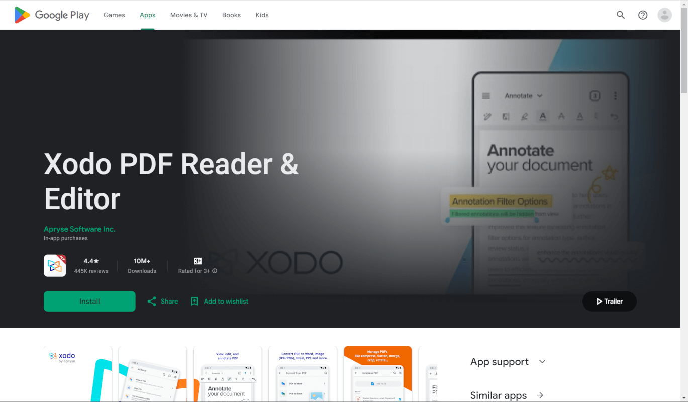Android版のXodo PDF Reader & Editor